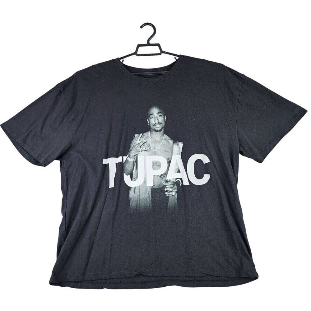 Mens TUPAC SHAKUR T Shirt Short Sleeve Crew Neck 2Pac Urban Rap Size 2X/3X